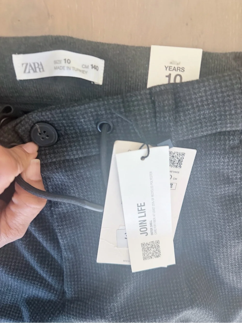Zara Black Textured Kids Trousers